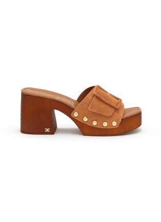Main View - Click To Enlarge - SAM EDELMAN - ‘Marcia’ Suede Buckled Strap Platform Sandals