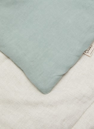 Detail View - Click To Enlarge - ONCE MILANO - Linen Blanket — Sage/Natural