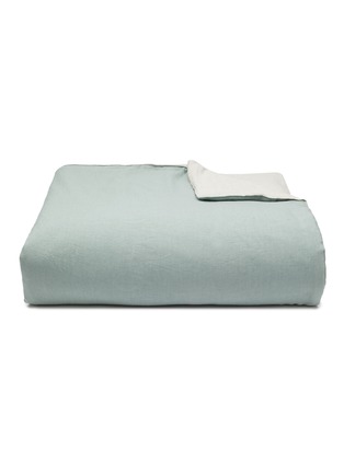 Main View - Click To Enlarge - ONCE MILANO - Linen Blanket — Sage/Natural