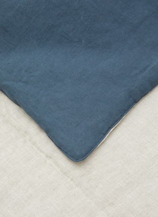 Detail View - Click To Enlarge - ONCE MILANO - Linen Blanket — Stone Blue/Natural