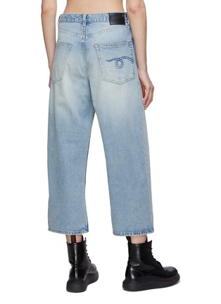 Back View - Click To Enlarge - R13 - Light Wash Low Rise D'Arcy Cropped Jeans