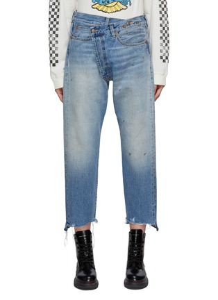 Main View - Click To Enlarge - R13 - Light Wash Low Rise Crossover Jeans