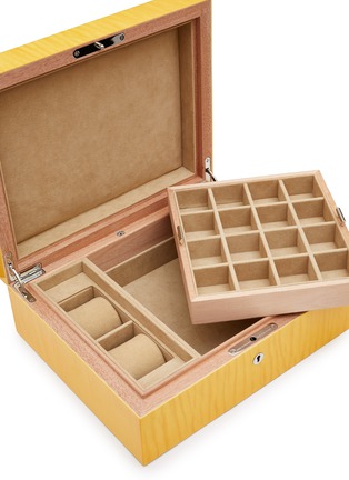 Detail View - Click To Enlarge - ELIE BLEU - 2 Watches & Cufflink Box — Yellow