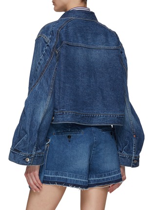 Back View - Click To Enlarge - SACAI - Flared Sleeve Button Up Denim Jacket