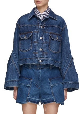 Main View - Click To Enlarge - SACAI - Flared Sleeve Button Up Denim Jacket