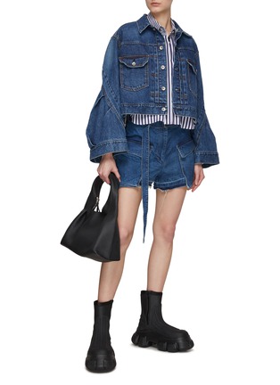 Figure View - Click To Enlarge - SACAI - Flared Sleeve Button Up Denim Jacket