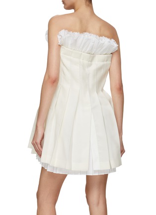 Back View - Click To Enlarge - SACAI - Ruffled Underlayer Strapless Suiting Dress