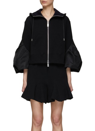 Main View - Click To Enlarge - SACAI - Flared Sleeve Zip Up Hoodie