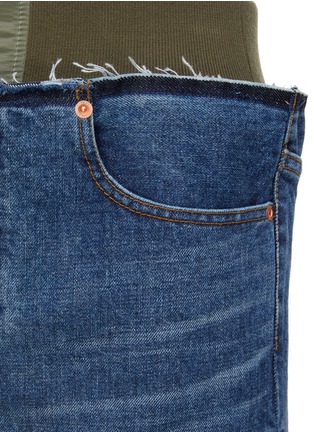  - SACAI - Ribbed Elasic Waist Side Slit Detail Denim Skirt