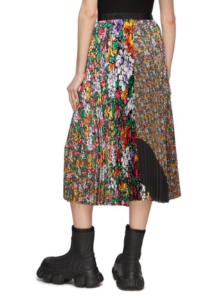 Back View - Click To Enlarge - SACAI - Pleated Floral Print Elastic Waist Midi Skirt