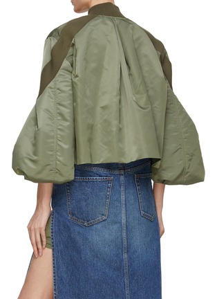 Back View - Click To Enlarge - SACAI - Flared Sleeve Zip Up Twill Blouson Jacket