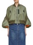 Main View - Click To Enlarge - SACAI - Flared Sleeve Zip Up Twill Blouson Jacket