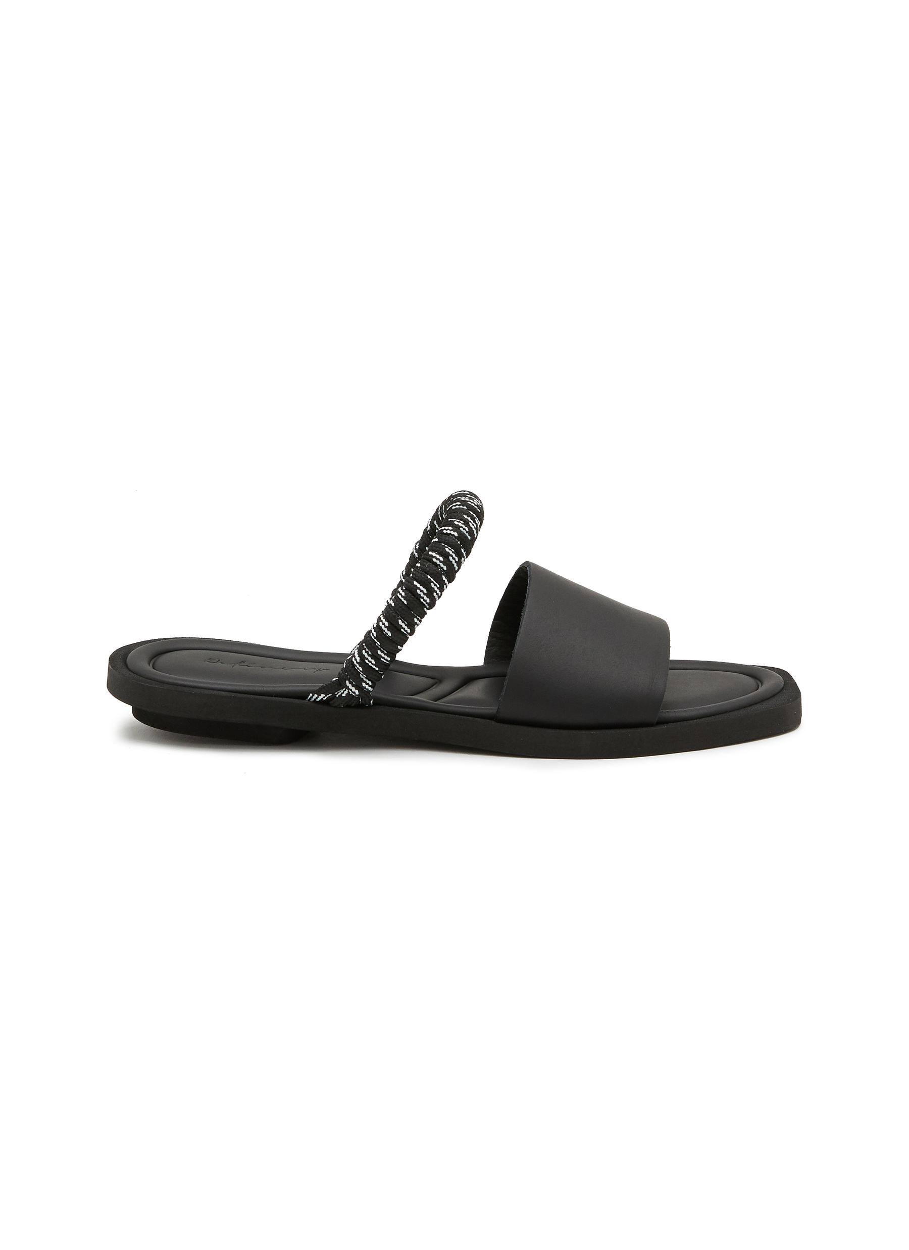 DEFINERY ‘Twist Open' Double Band Square Toe Sandals