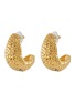 Main View - Click To Enlarge - KENNETH JAY LANE - Gold Toned Metal Scale Textured Hoop Earrings