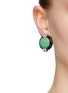 Figure View - Click To Enlarge - KENNETH JAY LANE - Silver Toned Metal Jade Crystal Clip Earrings