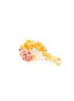 Detail View - Click To Enlarge - KENNETH JAY LANE - Gold Toned Metal Crystal Flower Motif Clip On Hoop Earrings