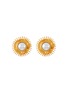 Main View - Click To Enlarge - KENNETH JAY LANE - Gold Toned Metal Pearl Earrings