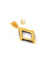 Detail View - Click To Enlarge - KENNETH JAY LANE - Gold Toned Metal Enamel Crystal Diamond Shaped Drop Earrings