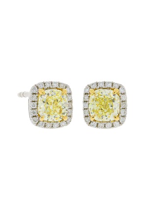 Main View - Click To Enlarge - LC COLLECTION JEWELLERY - 18K White And Yellow Gold Diamond Stud Earrings