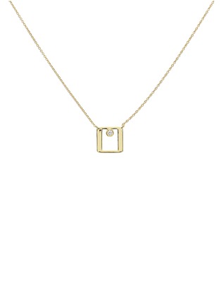 Main View - Click To Enlarge - LC COLLECTION JEWELLERY - 18K Gold Diamond Letter 'O' Charm Chain Necklace