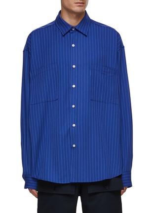 Main View - Click To Enlarge - THE FRANKIE SHOP - ‘Gus’ Oversized Stripe Button Up Shirt