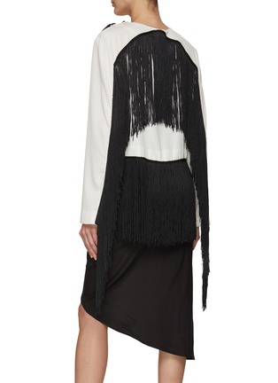 Back View - Click To Enlarge - EENK - Contrast Fringe Knit Top