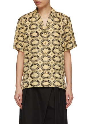 Main View - Click To Enlarge - EENK - Printed Silk Button Up Shirt
