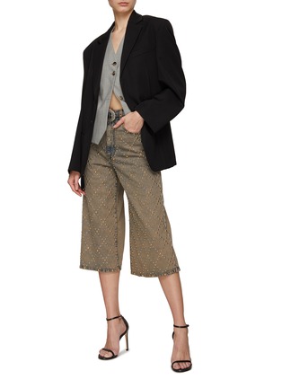 Figure View - Click To Enlarge - EENK - Studded Denim Culottes