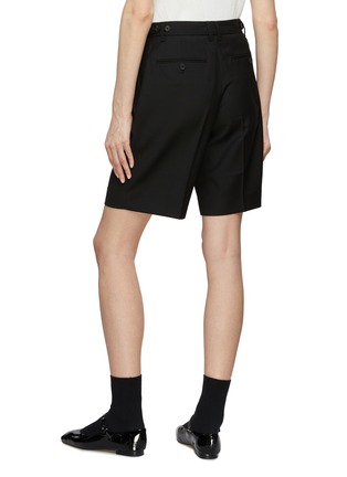 Back View - Click To Enlarge - DUNST - Pleated High Waist Bermuda Shorts
