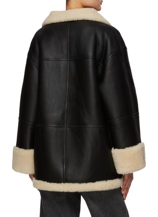 Back View - Click To Enlarge - TOTEME - Signature High Collar Front Zip Shearling Jacket