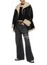 Figure View - Click To Enlarge - TOTEME - Signature High Collar Front Zip Shearling Jacket