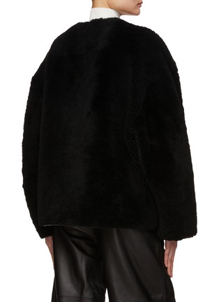Back View - Click To Enlarge - TOTEME - Teddy Lambskin Shearling Clasp Jacket