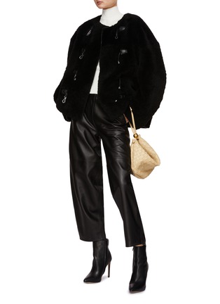 Figure View - Click To Enlarge - TOTEME - Teddy Lambskin Shearling Clasp Jacket