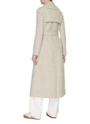 Back View - Click To Enlarge - INNIU - LONG SLEEVE BELTED LORO PIANA WOOL COAT