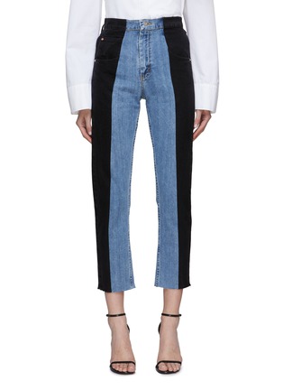 Main View - Click To Enlarge - E.L.V. DENIM - High Rise Contrast Straight Leg Denim Jeans