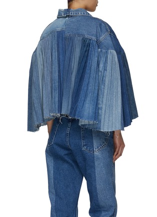 Back View - Click To Enlarge - E.L.V. DENIM - ‘The Pleated’ Denim Cape