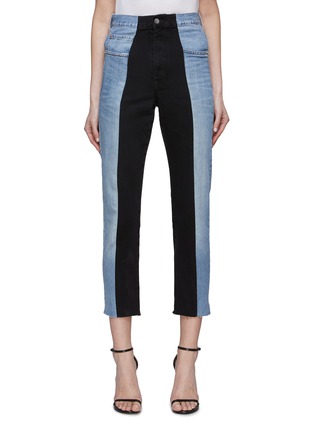 Main View - Click To Enlarge - E.L.V. DENIM - High Rise Contrast Straight Leg Denim Jeans