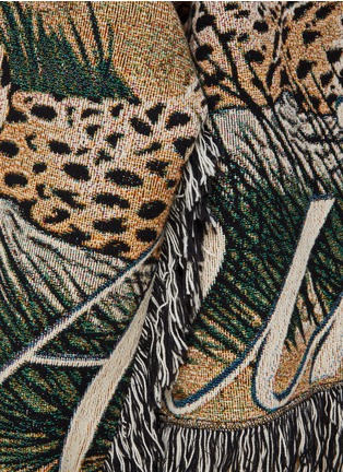 - AMIRI - Cheetah Tapestry Fringed Hem Hoodie