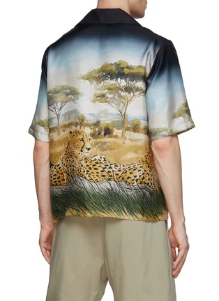 Back View - Click To Enlarge - AMIRI - Cheetah Print Silk Bowling Shirt