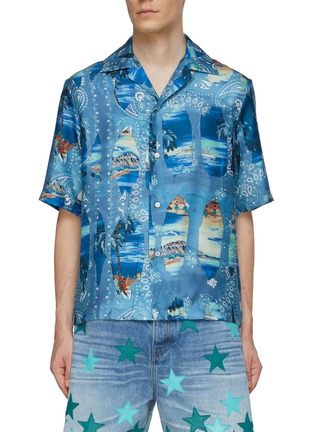 Main View - Click To Enlarge - AMIRI - Bleach Bandana Island Print Bowling Shirt