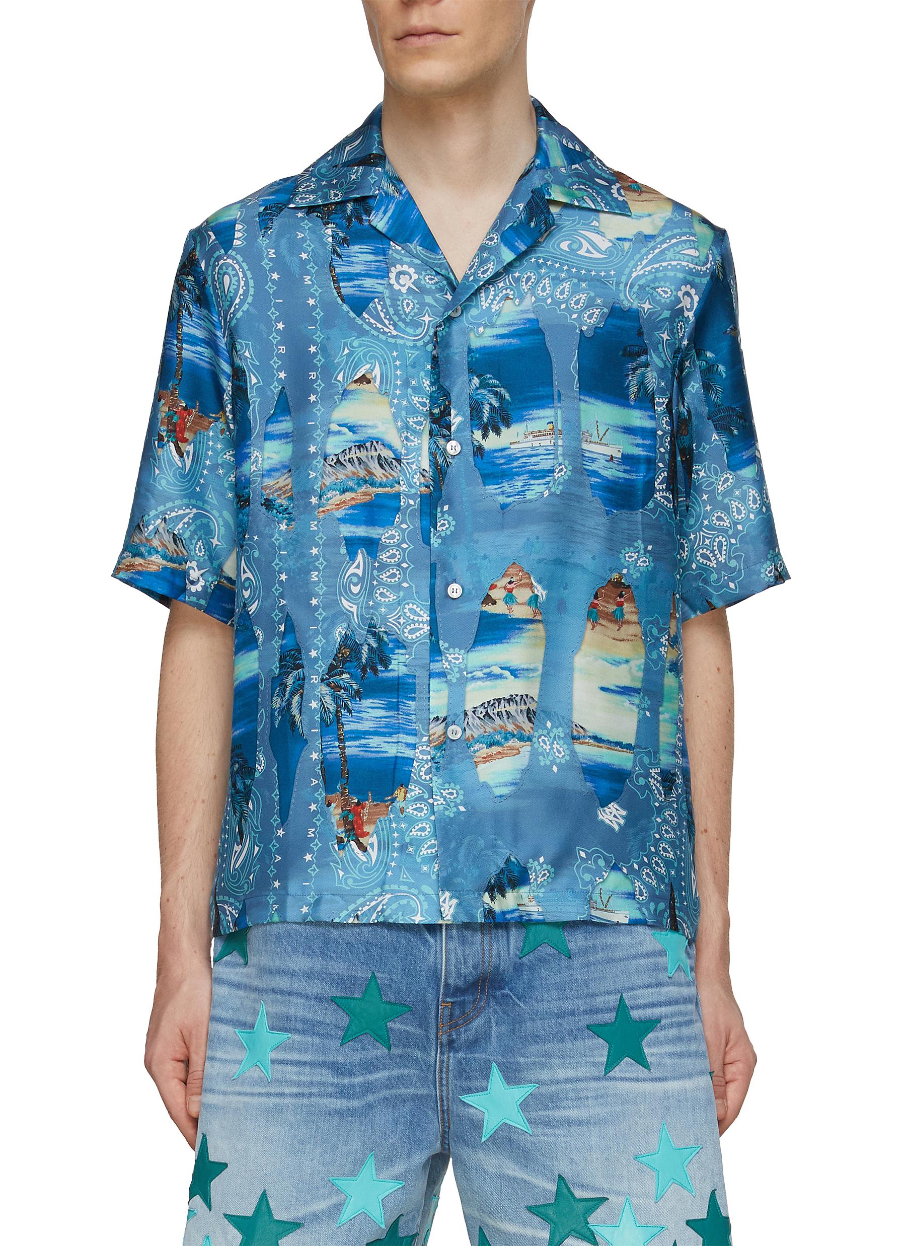 Bleach Bandana Island Print Bowling Shirt