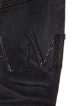 Piazza Italia Skinny Rhinestone Embellished Casual Jeans For Women - Black