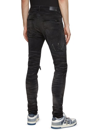 Back View - Click To Enlarge - AMIRI - Rhinestone Embellished Logo Skinny Jeans