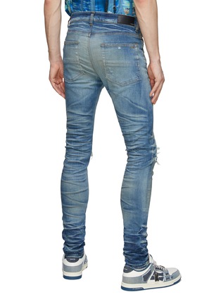 Back View - Click To Enlarge - AMIRI - Paisley Inserts Bleached Skinny Jeans