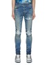 Main View - Click To Enlarge - AMIRI - Paisley Inserts Bleached Skinny Jeans