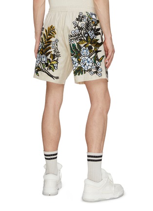 Back View - Click To Enlarge - AMIRI - Floral Embroidered Drawstring Shorts