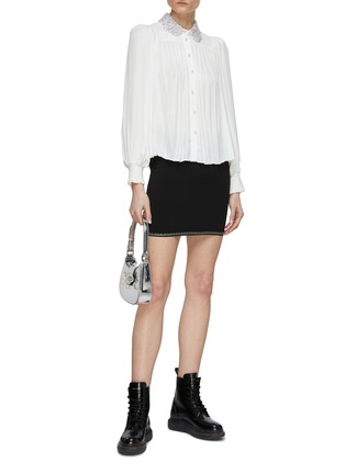 Figure View - Click To Enlarge - ALICE & OLIVIA - ‘Calida’ Beaded Collar Pleated Shirt