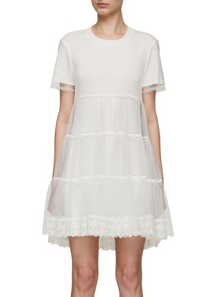 Main View - Click To Enlarge - ALICE & OLIVIA - ‘Dreema’ Tulle Shirt Mini Dress