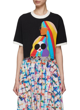 Main View - Click To Enlarge - ALICE & OLIVIA - ‘Alissa’ Stace Face Boxy T-Shirt