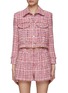 Main View - Click To Enlarge - ALICE & OLIVIA - ‘Chloe’ Tweed Button Up Crop Jacket